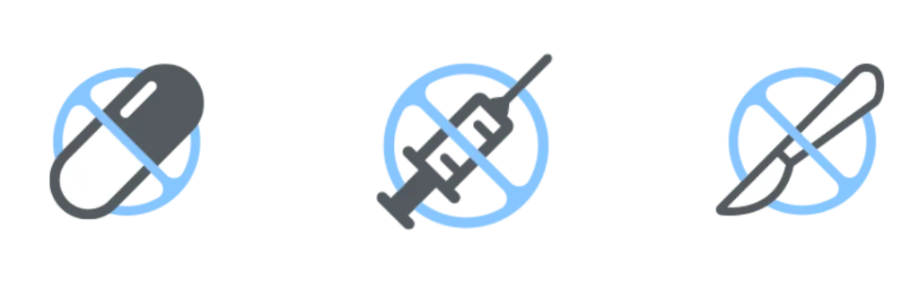 No prescriptions, no injections, no surgery required